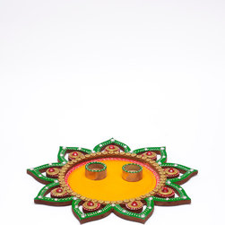 Wood Clay Pooja Thali - Sculptures
