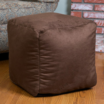 Modern Living Space w/ Microfiber Square Kids Bean Bag, Brown