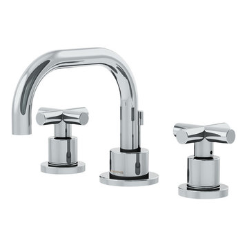 Dia 2-Handle Low-Arch Widespread Faucet With Cross Handles and Drain Assembly