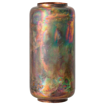 Oxidized Copper Finish Metal Vase