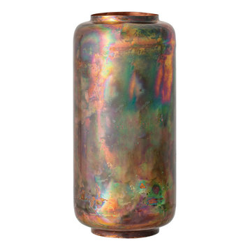 Oxidized Copper Finish Metal Vase