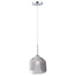 ET2 - ET2 Deuce 1-Light LED Pendant E10044-138PC, Polished Chrome - A collection of glass in glass pendants in 3 shapes and 2 finish combinations epitomizes classic contemporary design. Available in either Clear over Frost with Satin Brass accents or Smoke over Frost with Polished Chrome.