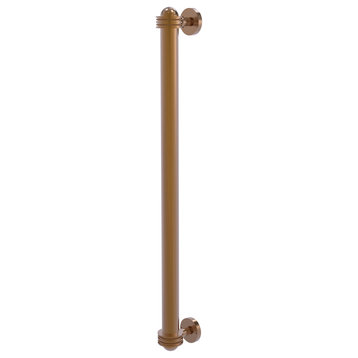 18" Refrigerator Pull With Dotted Accents, Brushed Bronze