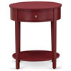 Atlin Designs Modern Wood Nightstand in Burgundy Red