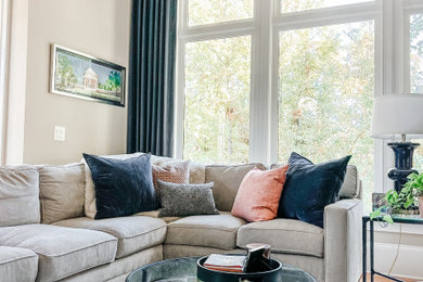 Inspiration for a transitional living room remodel in Charlotte