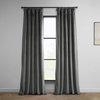 Heritage Plush Velvet Curtain Single Panel, Pepper Grey, 50"x96"
