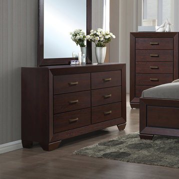 Coaster Kauffman Transitional 6-Drawer Wood Dresser in Cocoa