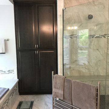 Danville Master Bathroom with door to backyard