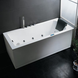 60" x 32" ARIEL AM154JDTSZ LEFT PLATINUM WHIRLPOOL MASSAGE BATH TUB - Bathtubs