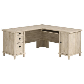 Sauder Hammond Engineered Wood L-Shaped Desk in Chalk Oak Finish