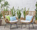 Crystal Outdoor Wicker Club Chairs With Cushions, Set of 2, Light Brown/Black/Be