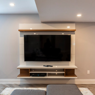 Basement with bedroom, hobby (train) room and gym