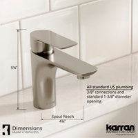 Karran KBF420 1-Hole 1-Handle Basin Faucet With Pop-up Drain, Stainless Steel
