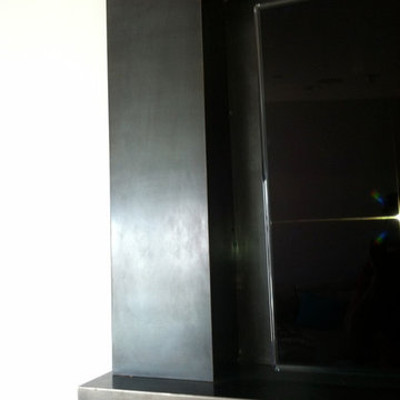Blackened Steel Modern Fireplace Surround