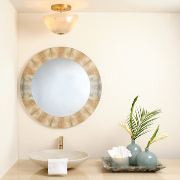 Cloudscape Mirror, Taupe and Slate Lacquer