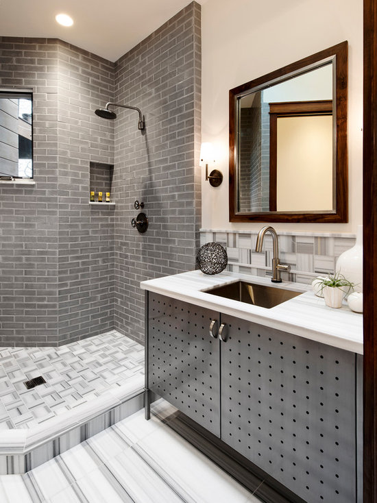 Grey Shower Tile Houzz