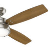 Hunter Fan Company 52" Wingate Ceiling Fan With Light Kit/Remote, Brushed Nickel
