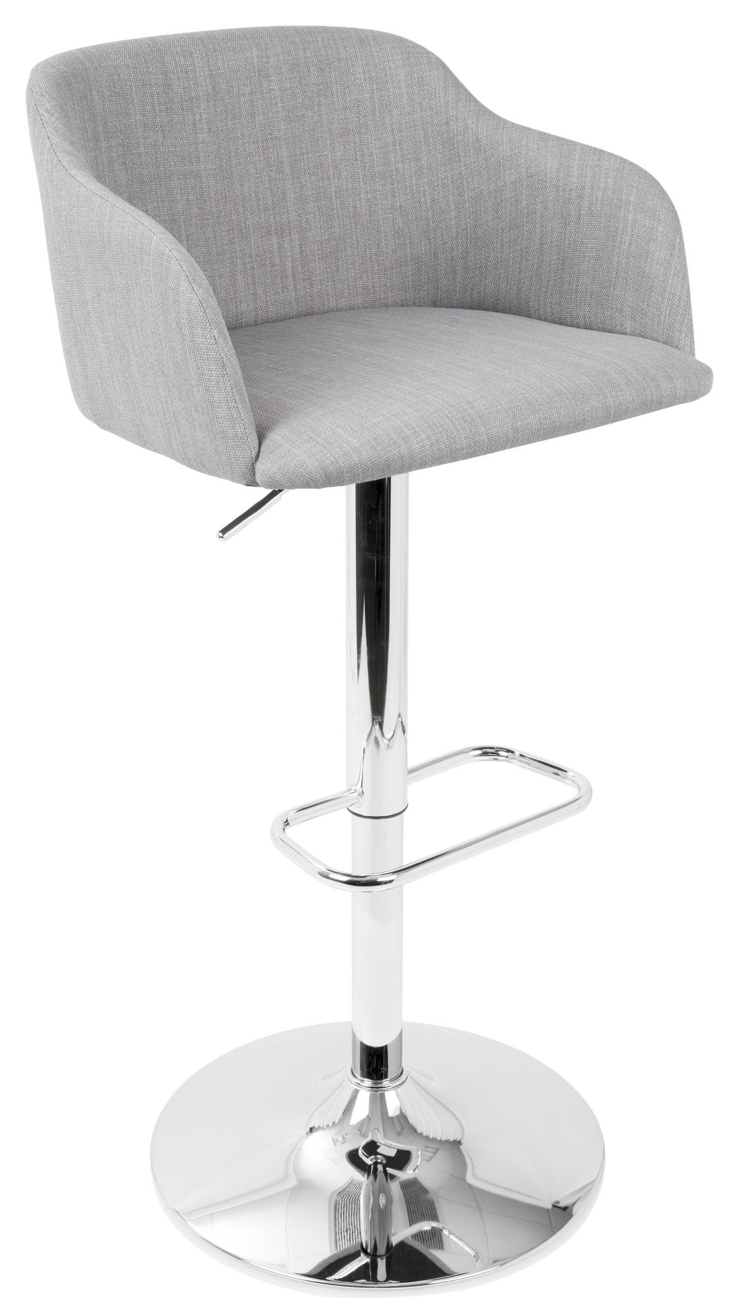 LumiSource Daniella Adjustable Height Barstool, Light Gray
