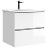 WS Bath Collections Flora C60 Flora 24" Wall Mounted Single Basin - Glossy