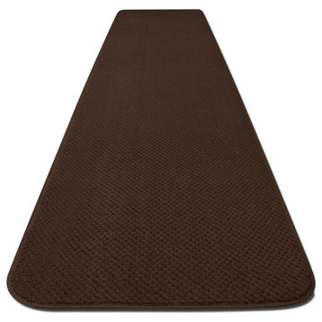 Skid-Resistant Carpet Runner Chocolate Brown, 27"x4'