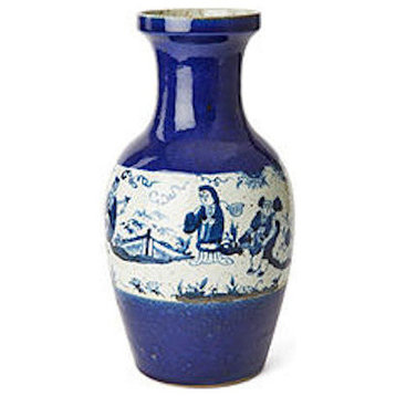 Long Life Jar, Blue and White