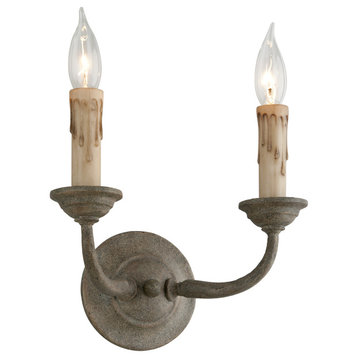 Cyrano Two Light Wall Sconce in Earthen Bronze