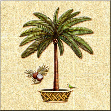 Tile Mural, Coconut Palm 4 by Dan Morris