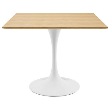 Modway Furniture Lippa 36" Square Dining Table, White/Natural -EEI-5166-WHI-NAT