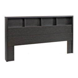 Prepac District King Storage Headboard in Washed Black - Headboards