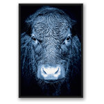 DDCG - Blue Cow Wall Art, Floating Frame Canvas - Create a calming oasis with this blue animal wall art. Made ready to hang for your home, this wall art is durable and lightweight. The result is a beautiful piece of artwork that will make a great addition to your home.