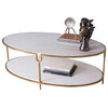 Global Views Iron and Stone Oval Coffee Table
