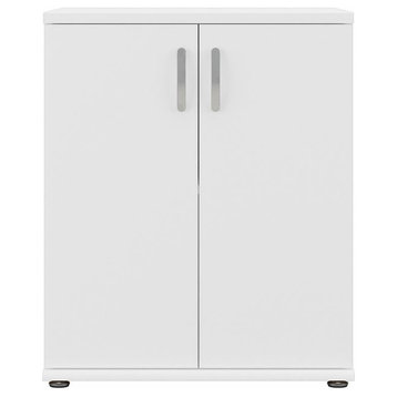 Universal Laundry Room Cabinet with Doors in White - Engineered Wood