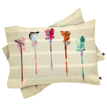 Deny Designs Iveta Abolina Feathered Arrows Pillow Shams, Queen