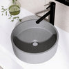 Dark Grey Round Concrete Vessel Bathroom Sink