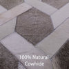 9' Square Natural Cowhide Hand Stitched Rug C1293