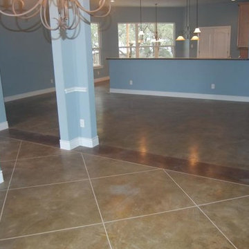 Light Colored Concrete Floors with and without scoring