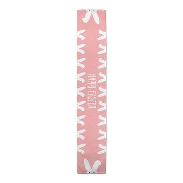 Pink and White Modern Bunnies 16x72 Table Runner