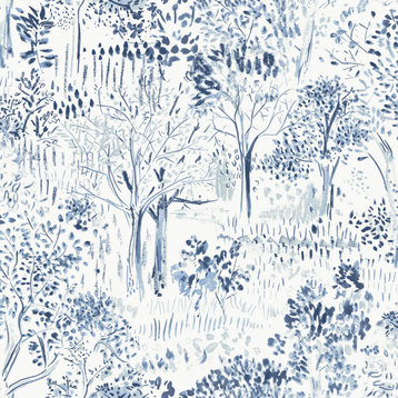 Walden Navy Forest Wallpaper, Bolt