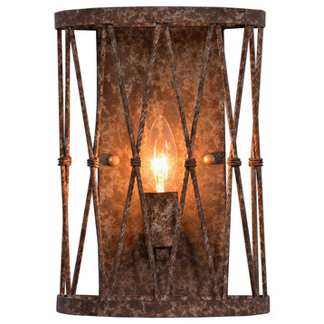 Flush Mount Sconce in Antiqued Iron