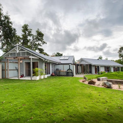 Exterior of dreamcatcher home in queensland with Breezway louvres - Windows