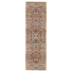 Jaipur Living - Vibe by Jaipur Living Ginia Medallion Blush/Beige Area Rug, 2'6"x8' - Inspired by the vintage perfection of sun-bathed Turkish designs, the Myriad collection is warm and inviting with faded yet moody hues. The Ginia rug boasts a romantically distressed center medallion in soft, neutral tones of terracotta, pink, dark blue, and tan with ivory fringe trim for added texture and antique allure. This power-loomed rug features a plush and durable blend of polyester and polypropylene, lending the ideal accent to high-traffic spaces.