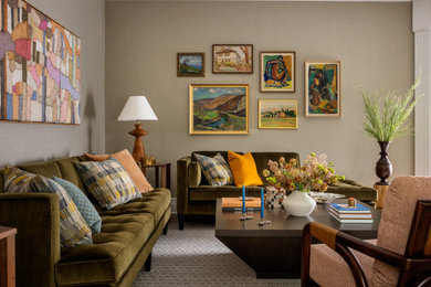 Transitional living room photo in New York