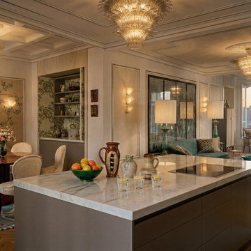 "The Verdant Chinoiserie" Eclectic Opulence Kitchen in Chinoiserie Chic #interio
