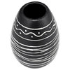 Cer, 8"H Tribal Vase, Black/White