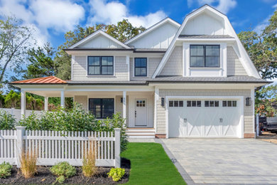 Inspiration for a coastal exterior home remodel in New York