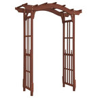 Cedar Garden Pagoda Arbor With Planters - Traditional - Pergolas Arbors ...