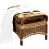 Ottoman with Cushion in Natural Finish (Freeport Summer (All Weather))