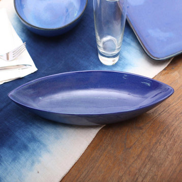 Novica Handmade Cobalt Cuisine Ceramic Serving Bowl