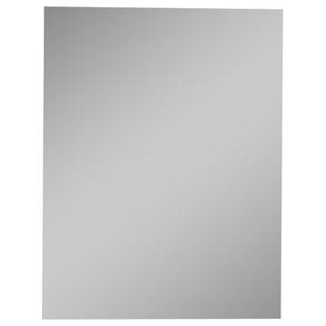 Eviva Sax Metal Frame Wall Mirror, Brushed Silver, 24"