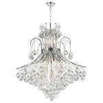 Crystal Lighting Palace - French Empire 15-light Full Lead Crystal Chrome Finish Traditional Chandelier - This stunning 15-light Crystal Chandelier only uses the best quality material and workmanship ensuring a beautiful heirloom quality piece. Featuring a radiant Chrome Finish and finely cut Premium Grade clear Crystals with a lead content of 30-percent, this elegant chandelier will give any room sparkle.